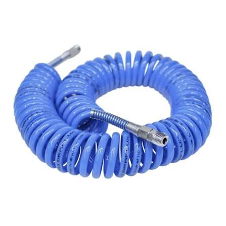 Mangueira pneumática azul em espiral